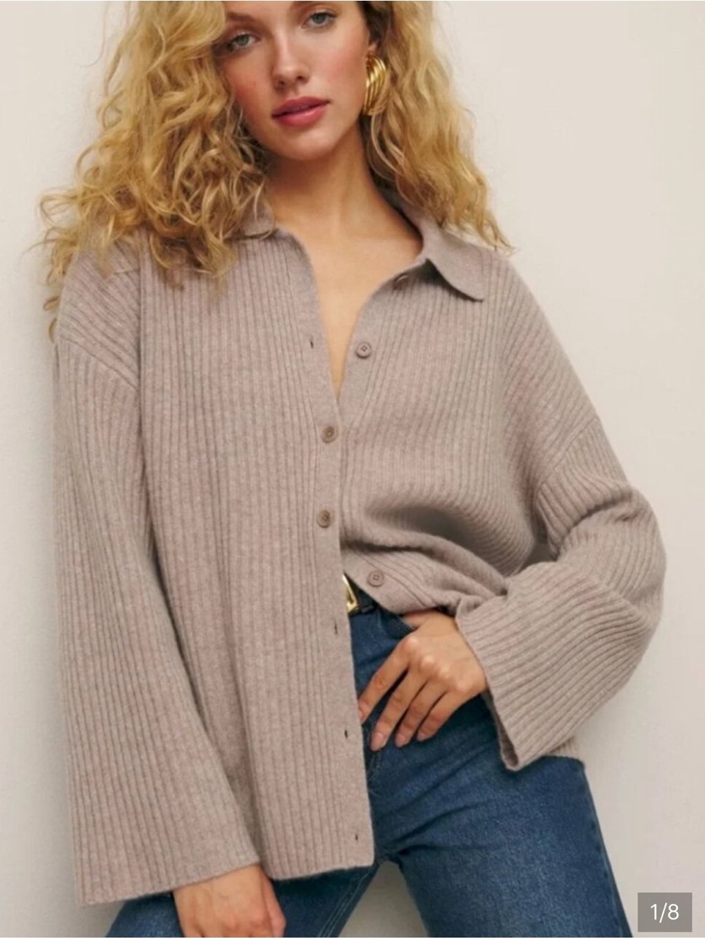 Reformation Fantino Carshmere Collared Top